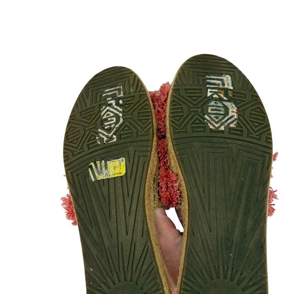 UGG Womens Edith Yarn Fringe Slide Sandals Pink Espadrille Slip On Size 10 - Picture 6 of 10